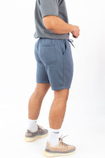 Mens Fleece Sweat Shorts Slate Blue