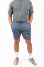 Mens Fleece Sweat Shorts Slate Blue