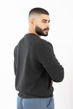 Mens Crew Neck Pull Over Shirt Charcoal