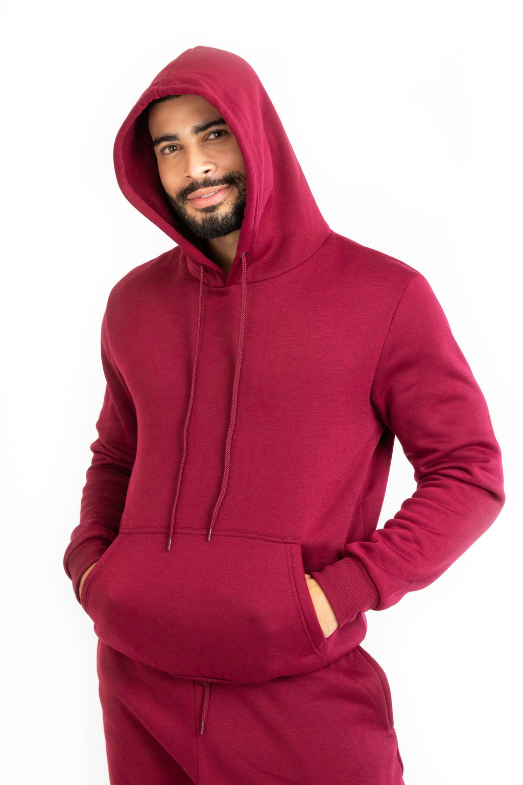 Men's Burgundy Hooded Sweatshirt