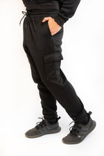 Men's Black Cargo Sweatpants